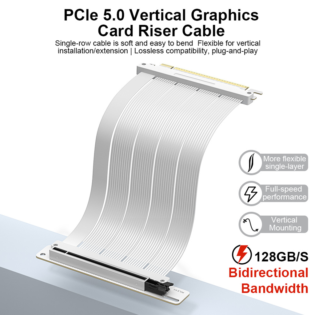 Pcie 5.0 Gpu Riser Cable - PCI‑E 5.0 X16 GPUライザーケーブル 128GB/s 6層金メッキPCB