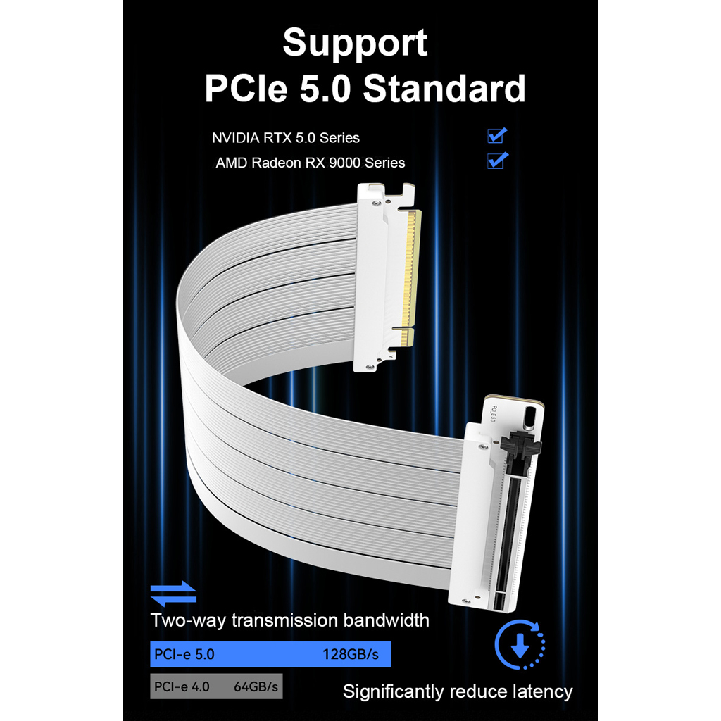 Pcie 5.0 Gpu Riser Cable - PCI‑E 5.0 X16 GPUライザーケーブル 128GB/s 6層金メッキPCB