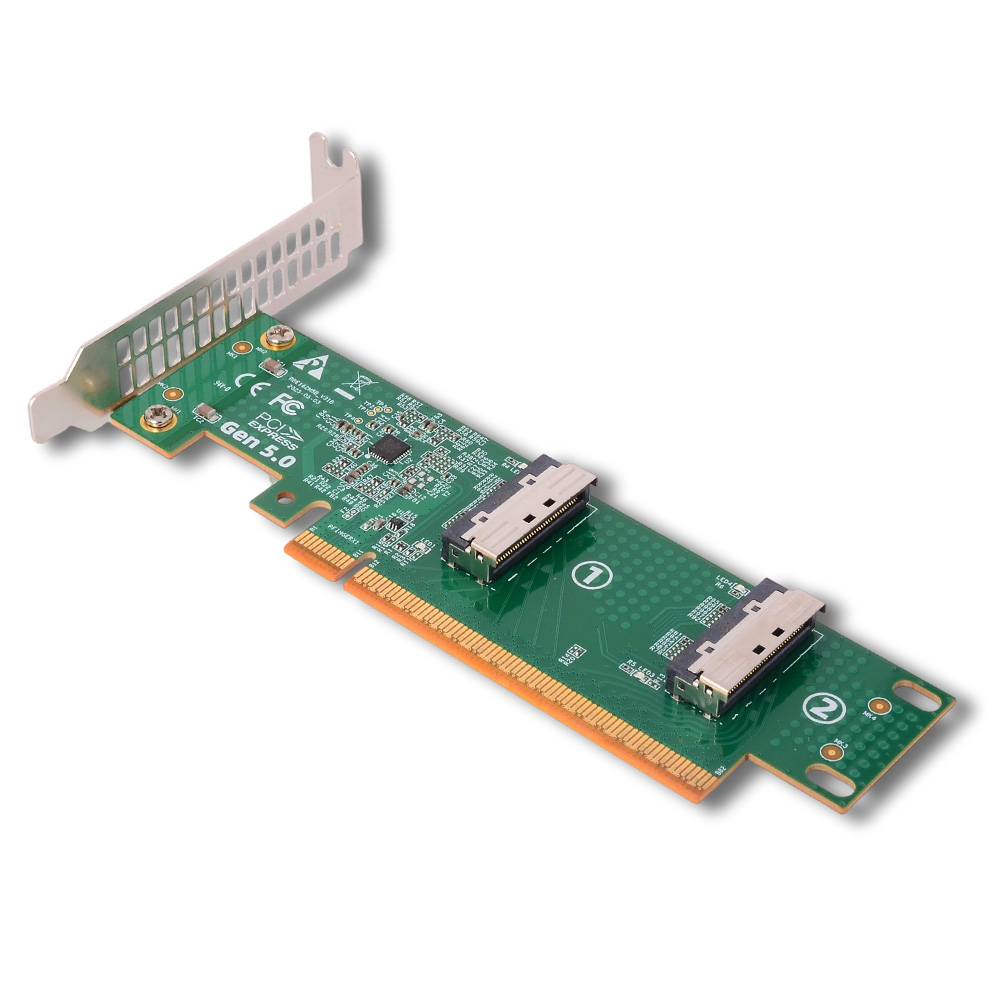 PCI-e 5.0 X16 - デュアルMCIO 8i アダ - Pcie 5.0 Gpu Riser Cable のレビューと価格