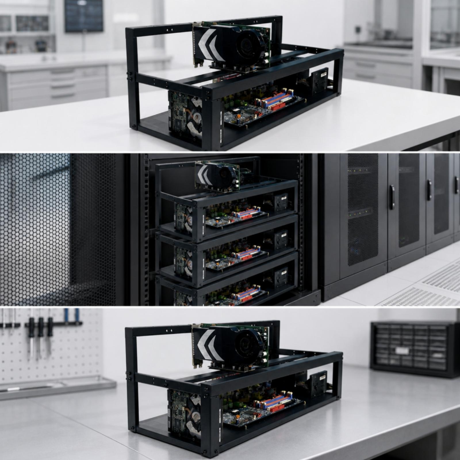 8枚のグラフィックボードを搭載できる、75mmの間隔でカード - Gpu Mining Rig Frame 8 Gpu のレビューと価格